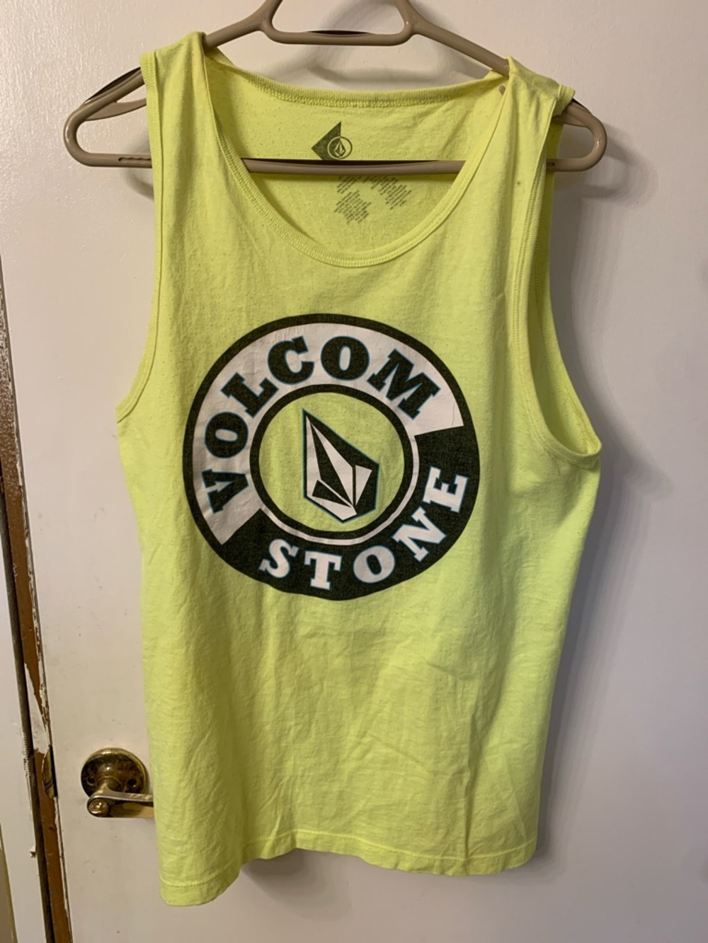 Volcom Neon Yellow Logo Tank Top